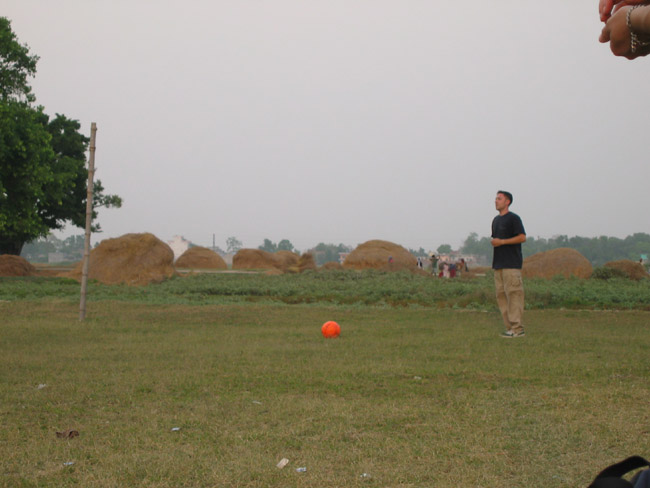 Ryan meditating with the ball