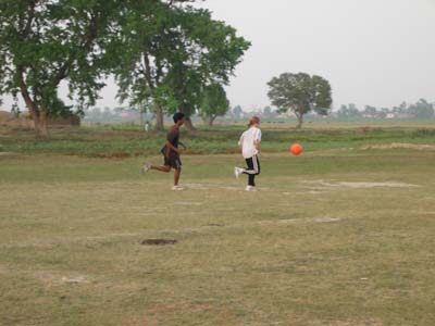 Laura and Venu out for a jog