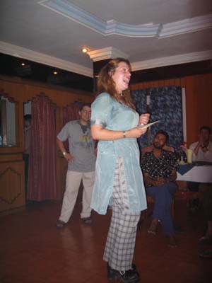 Jen singing Kung Fu Fighting