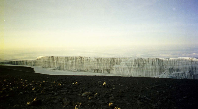 The glacier across from Uhuru Peak