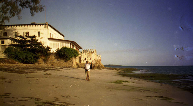 Walking on the beach, just before getting run off by guards with machine guns