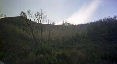 Looking out past the first campsite