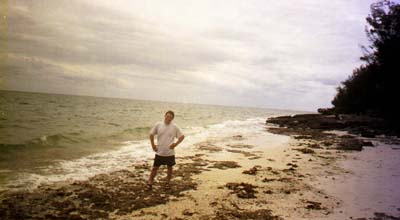 Colin on the rocky beach