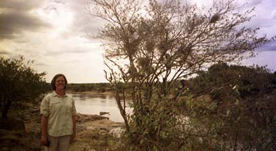 Laura next to the monkey tree