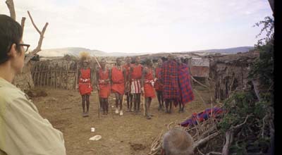 The Masaai warrior's dance inside the village