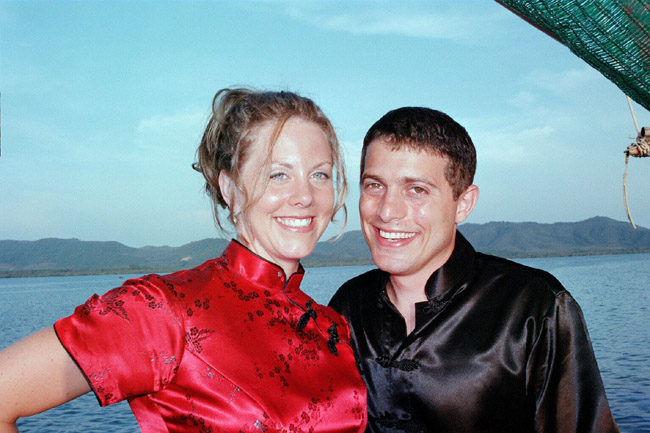 The newlyweds at their reception