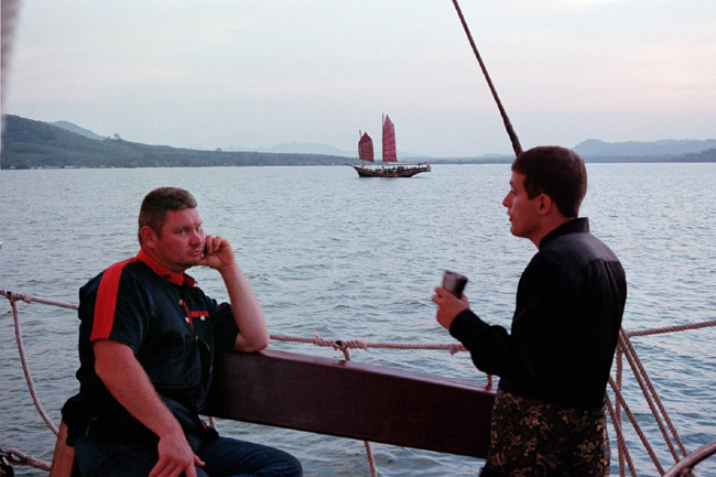 Colin, Quintin, and another junk in the distance