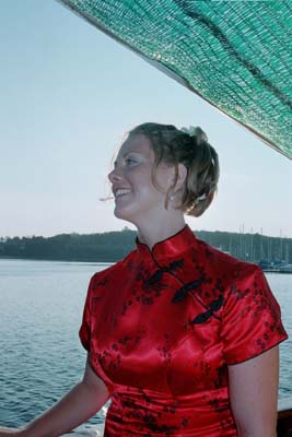 Laura looks out to sea