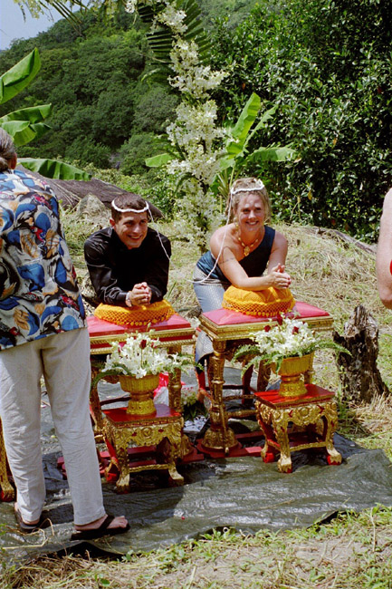 Hodge preparing to begin the water pouring ceremony