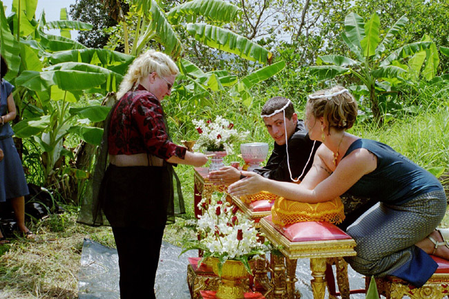 Dorene pouring the water