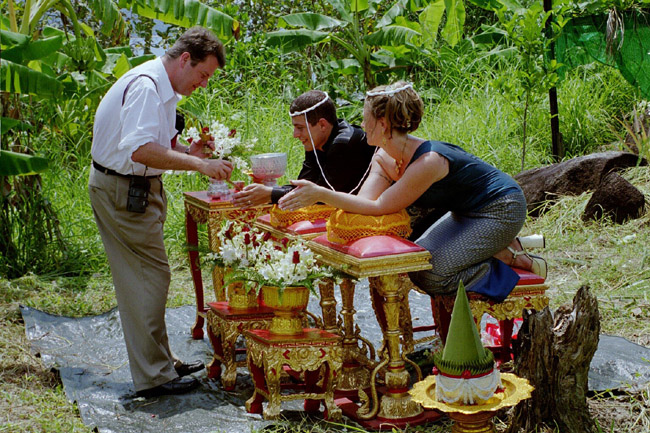 Peter pouring the water