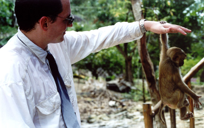 Aarron, posing as a tree