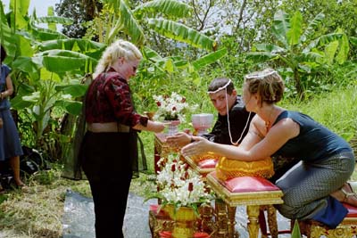Dorene pouring the water