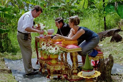 Peter pouring the water