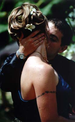 Colin and Laura's first kiss as a married couple