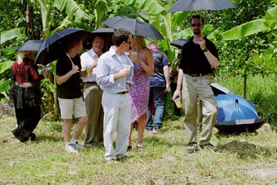 Drinking mimosas after the wedding